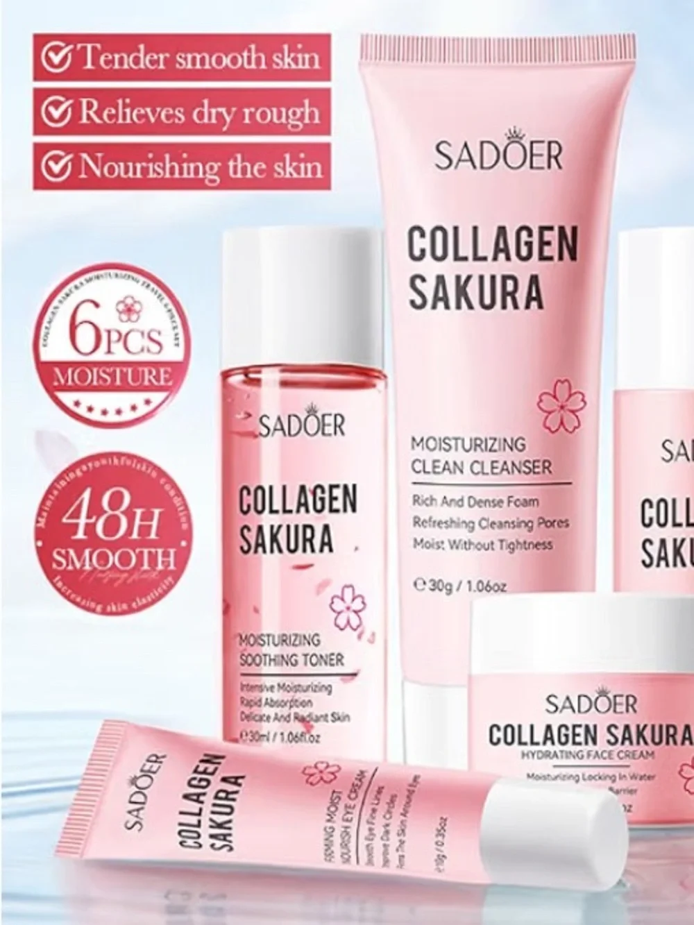 *Buy Now* Sadoer Collagen Sakura 6‑In‑1 Skin Care Travel Ready Set